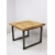 Stolik z kawałków drewna tekowego na metalowej podstawie 60 x 60 cm